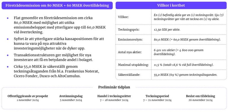 Sammanfattning av villkor 2024